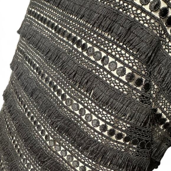 J. Crew Black Embroidered Fringe Sheath Dress Summer Office Business Casual Sz 8 - Picture 8 of 15